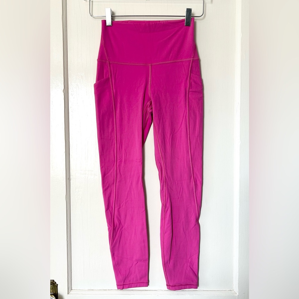 Lululemon Align High-Rise Pant with Pockets 25" Sonic Pink 4‎ Gym Yoga Workout - Picture 5 of 9